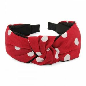 BURGUNDY POLKA DOTS TIED HAIR BAND